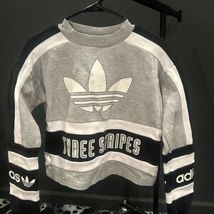 Adidas Gray and Black Crewneck